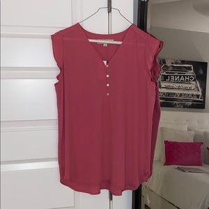 Loft V-Neck Flutter Shell